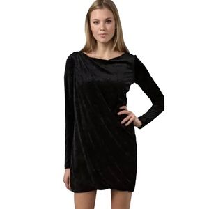 Juicy Couture Black Velour Asymmetrical Draped Dress  Size Small